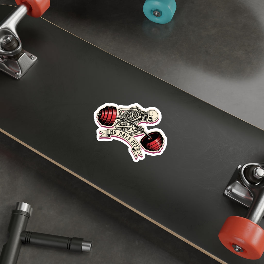 Skeleton Deadlift Sticker | Vintage Tattoo Flash Gym Rat Decal