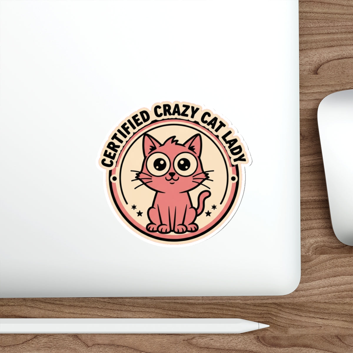 Crazy Cat Lady Certified Sticker | Retro 70s Cat Mom Vinyl Decal