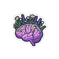 Mental Health Awareness Sticker | Brain with Wildflowers | End the Stigma Decal
