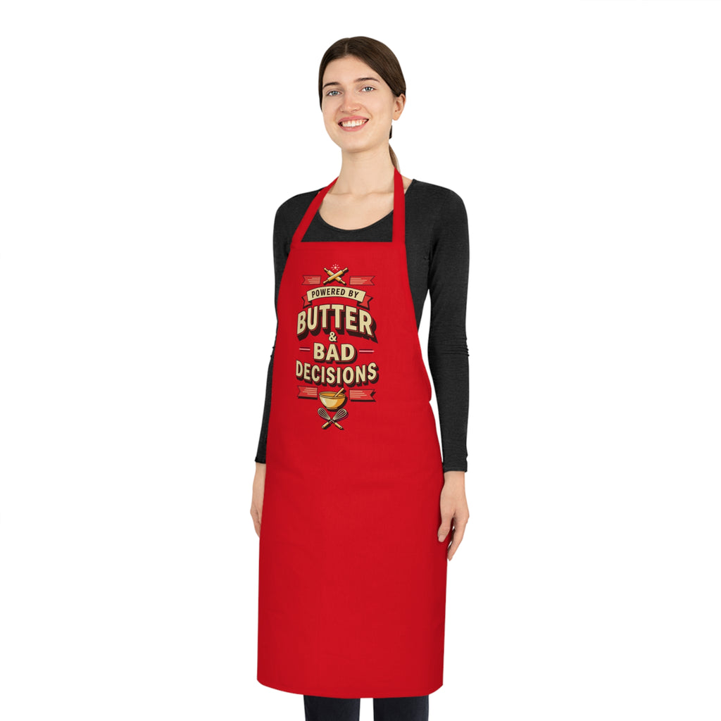 Funny Baking Apron Women - Powered by Butter & Bad Decisions - Baker Gift
