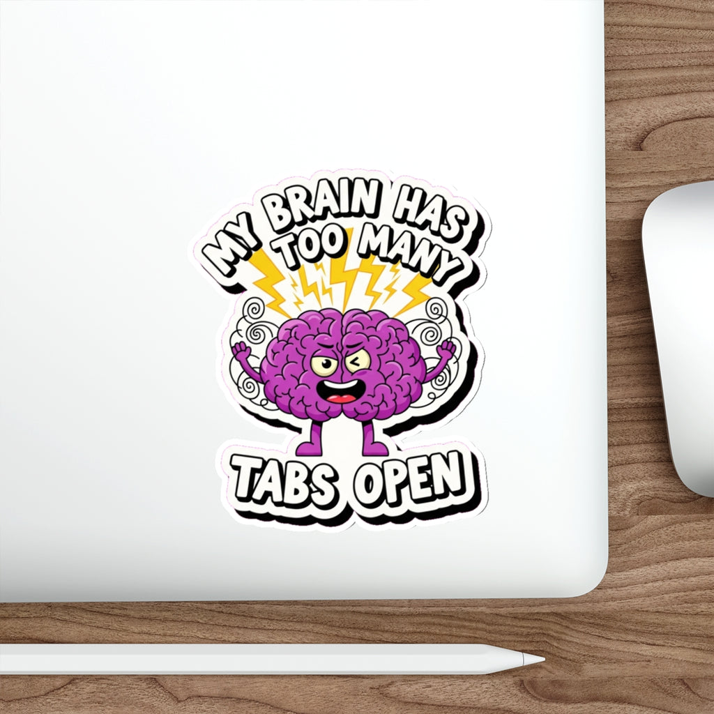 Frazzled Brain ADHD Sticker | Neurodiversity Humor Die-Cut Decal
