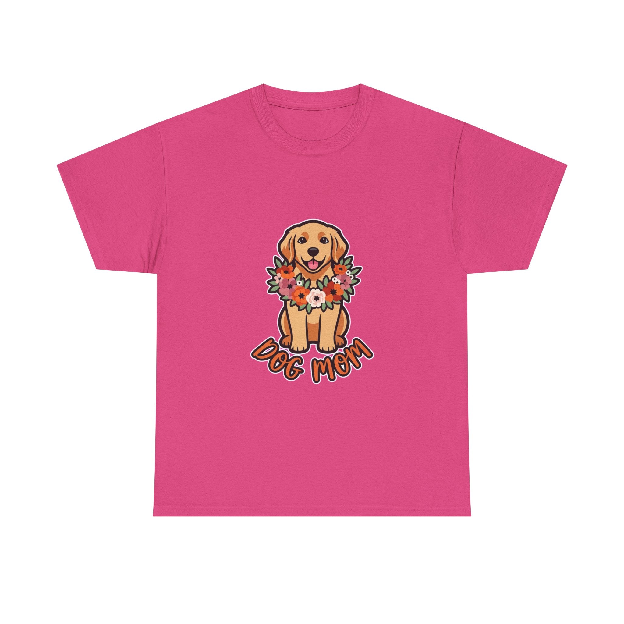Dog Mom T-Shirt | Golden Retriever Floral Wreath Unisex Tee
