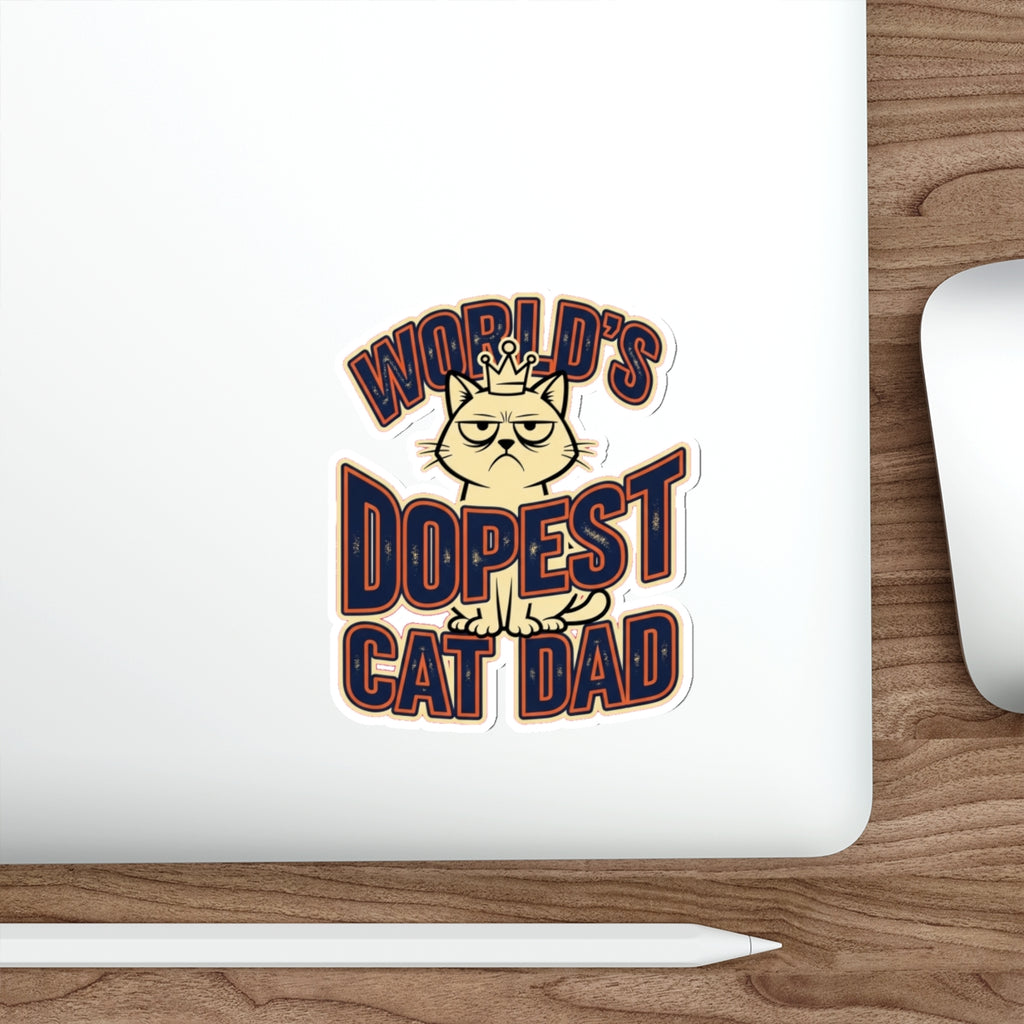 Cat Dad Sticker Funny Father's Day Gift for Cat Lovers Decal