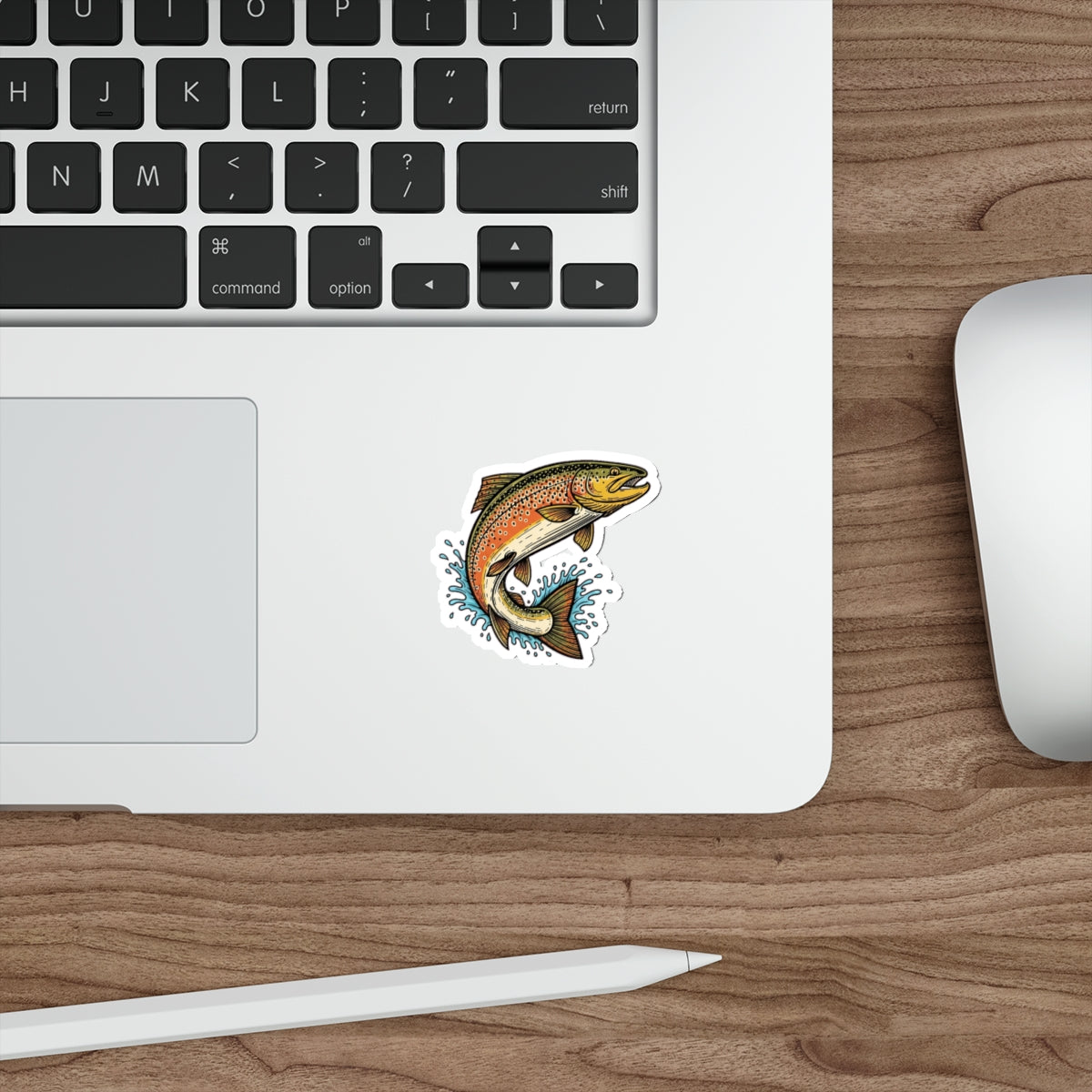Fly Fishing Trout Sticker | Vintage Brown Trout Vinyl Decal for Anglers
