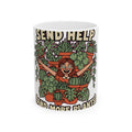 Funny Plant Mom Mug - Crazy Plant Lady Coffee Cup with Folk Art Design