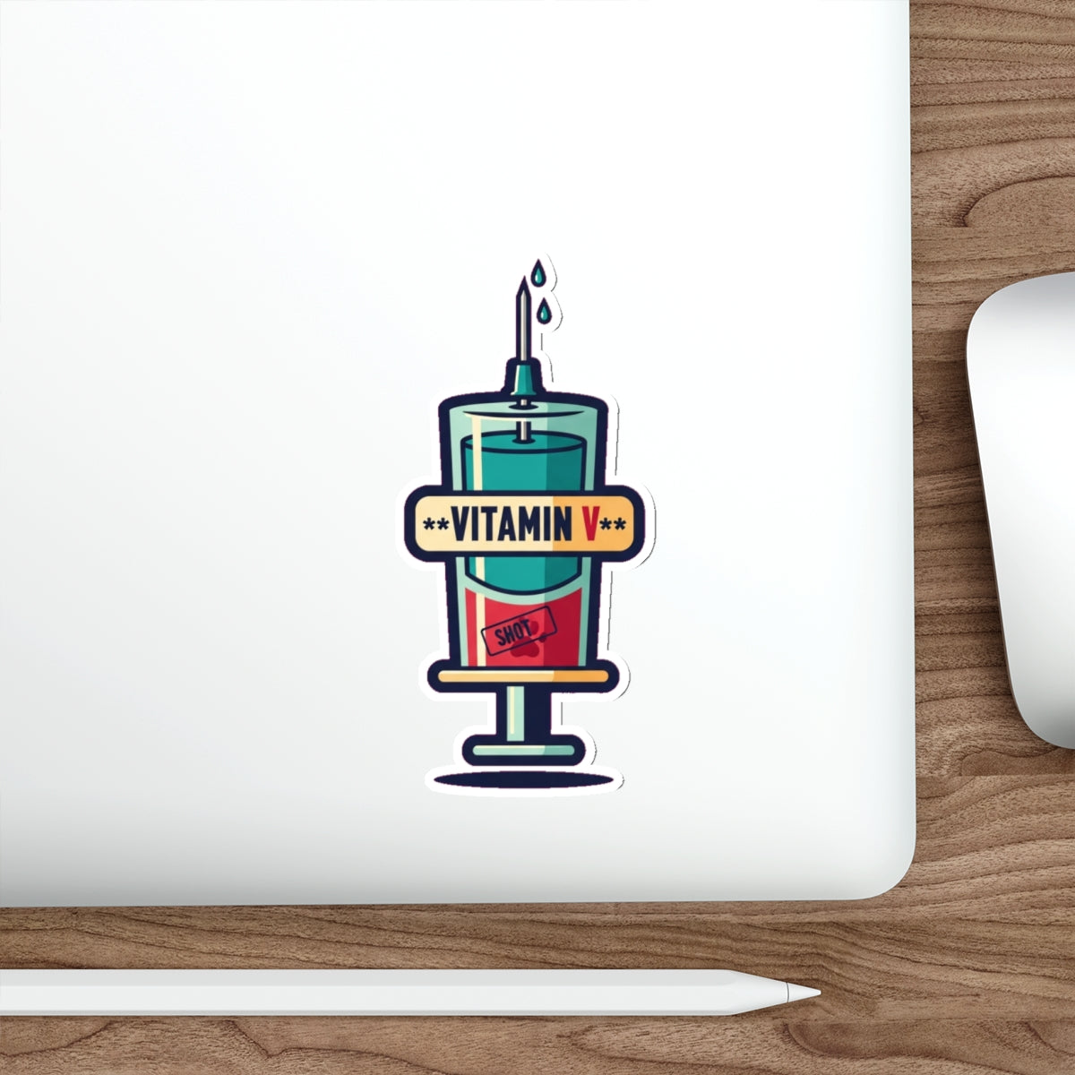 Funny Vet Tech Sticker | 'Vitamin V' Dark Humor Veterinary Decal