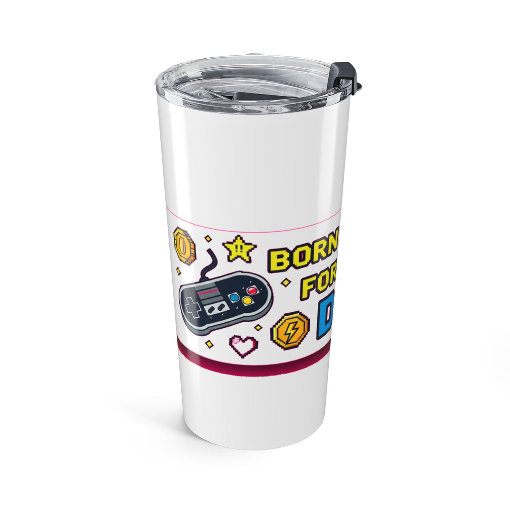 80s Retro Gamer Dad Tumbler - Pixel Art Gaming Gift for Born to Game Fathers