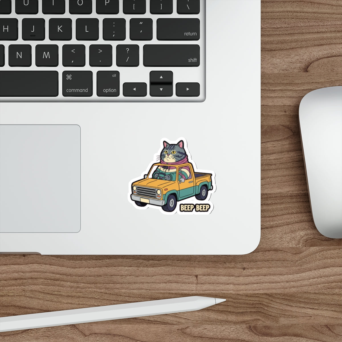 Chonky Tabby Truck Driver Sticker | Retro Funny Cat Die-Cut Vinyl