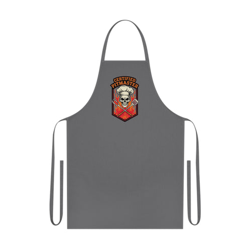 BBQ Pitmaster Dad Apron - Flaming Skull Chef Gift for Grill Masters