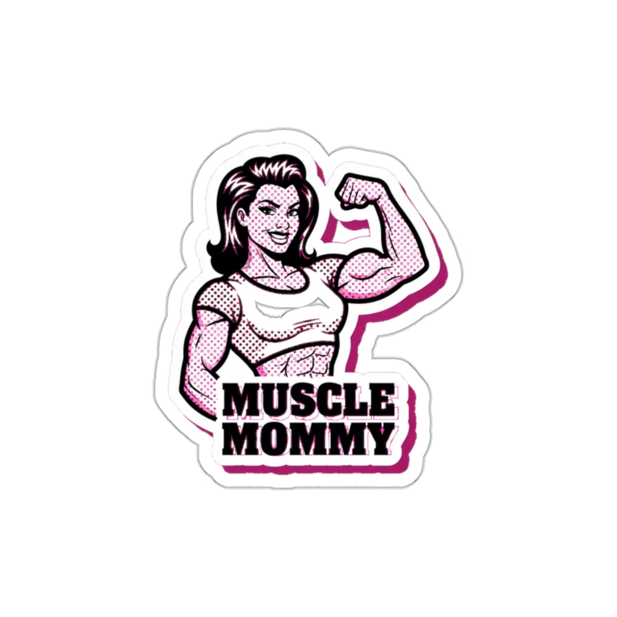 Muscle Mommy Gym Rat Die-Cut Sticker | Retro Pop Art Fitness Sticker