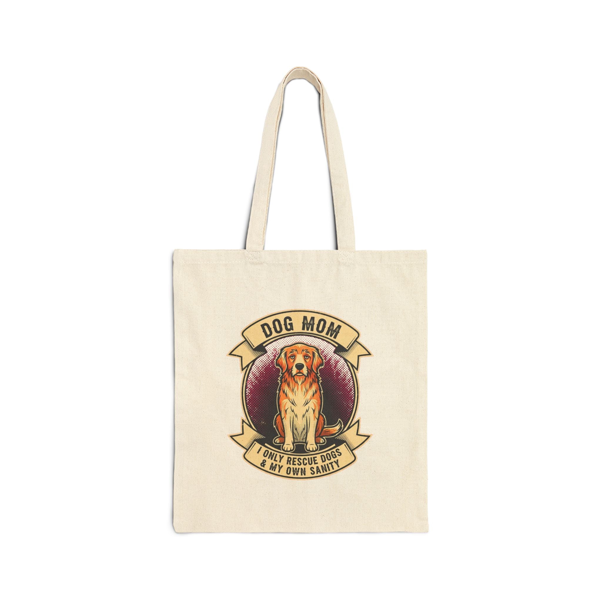Funny Dog Mom Tote Bag | Vintage Golden Retriever Deadpan Humor Tote