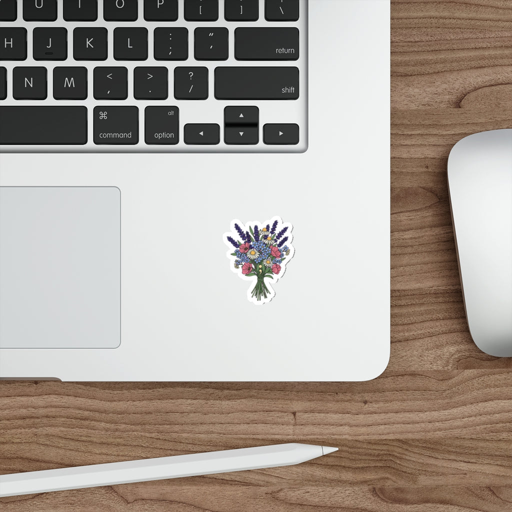Mental Health Warrior Floral Sticker | Semicolon Anxiety Therapy Decal