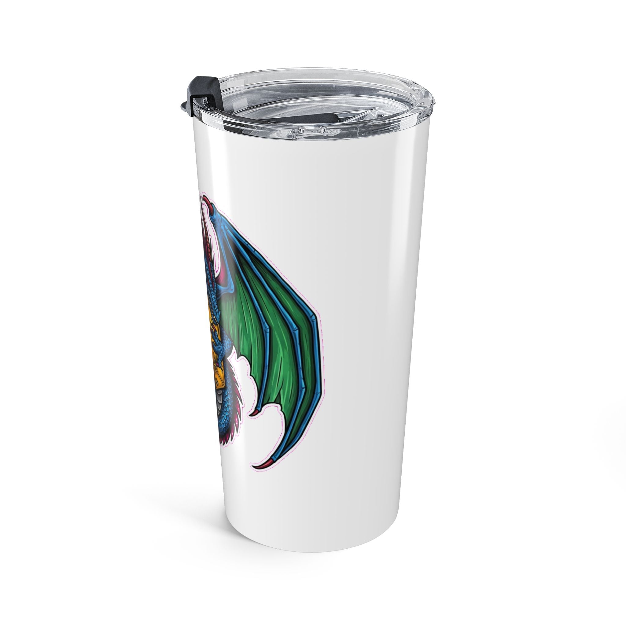 D&D Dragon & D20 Tumbler | Fantasy RPG Coffee Cup | Dungeons Dragons Gift
