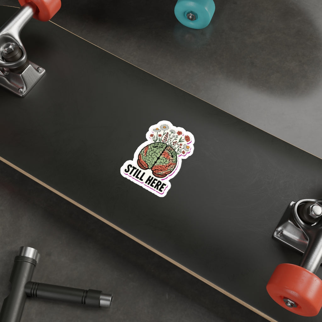 Mental Health Awareness Die-Cut Sticker | Brain & Wildflowers Therapy Decal