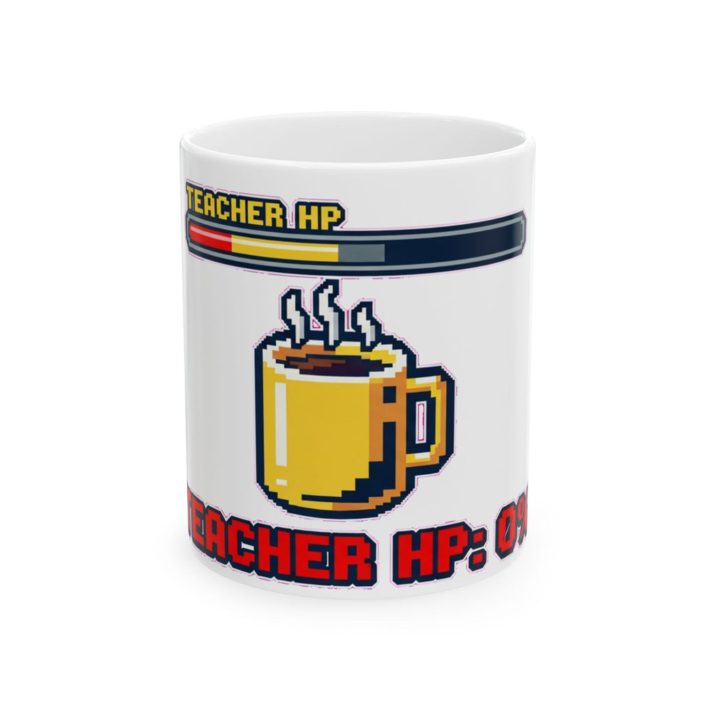 Sarcastic Gamer Teacher Mug | Funny Pixel Art Coffee Cup for Gaming Educators