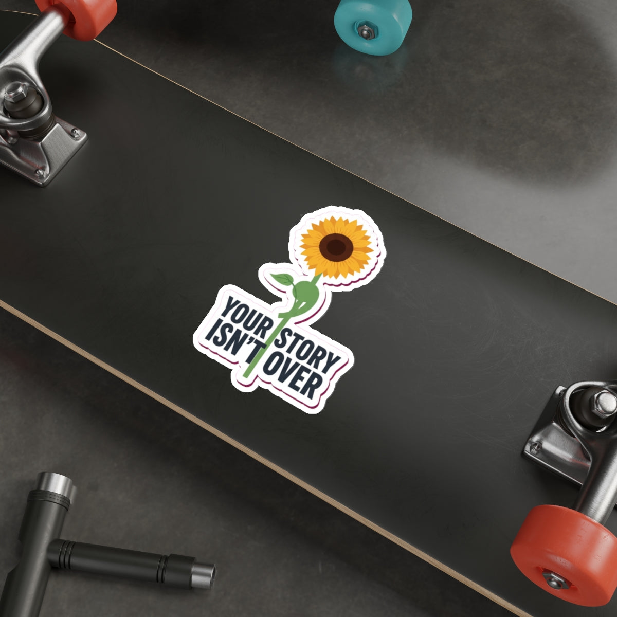 Semicolon Sunflower Mental Health Awareness Die-Cut Sticker | Suicide Prevention