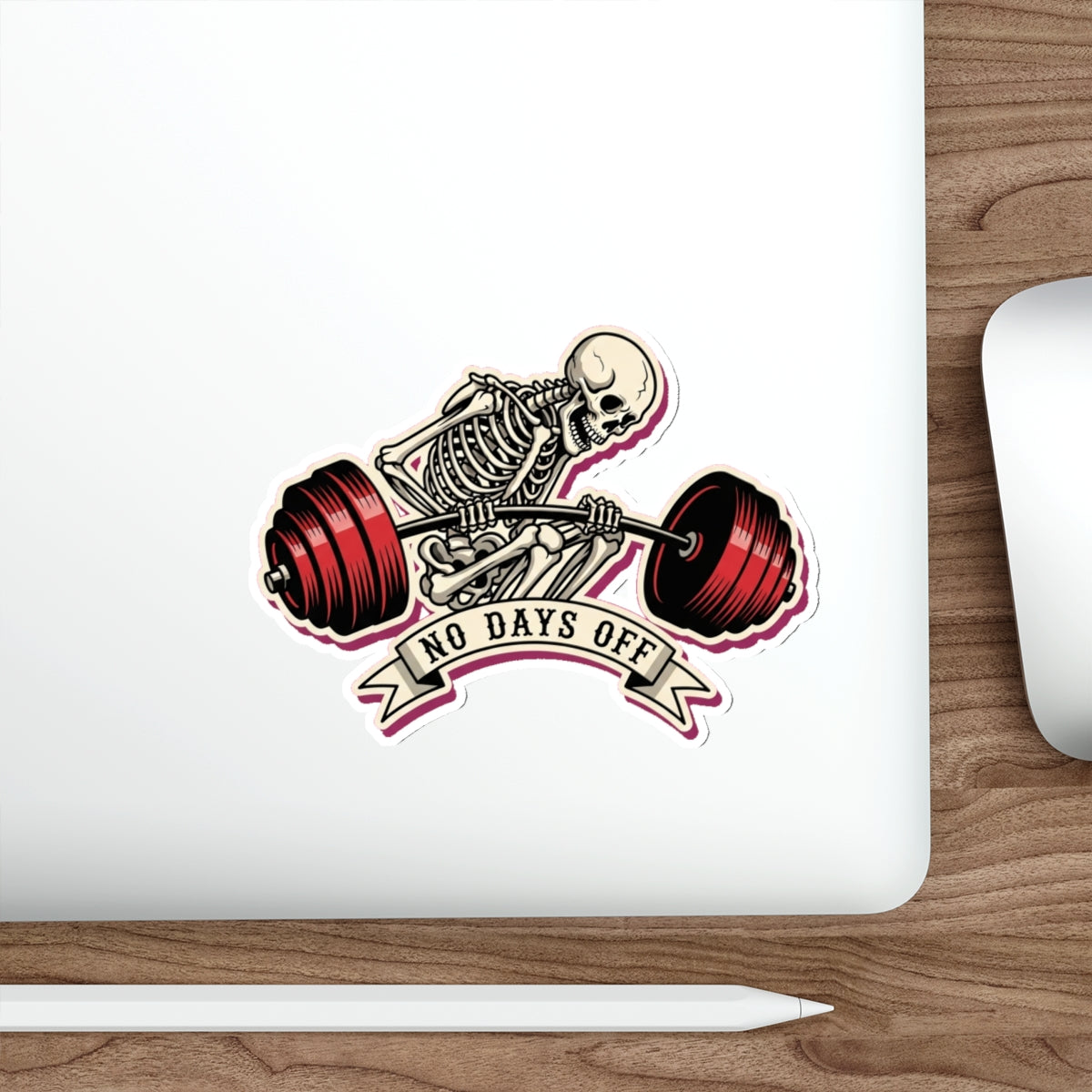Skeleton Deadlift Sticker | Vintage Tattoo Flash Gym Rat Decal