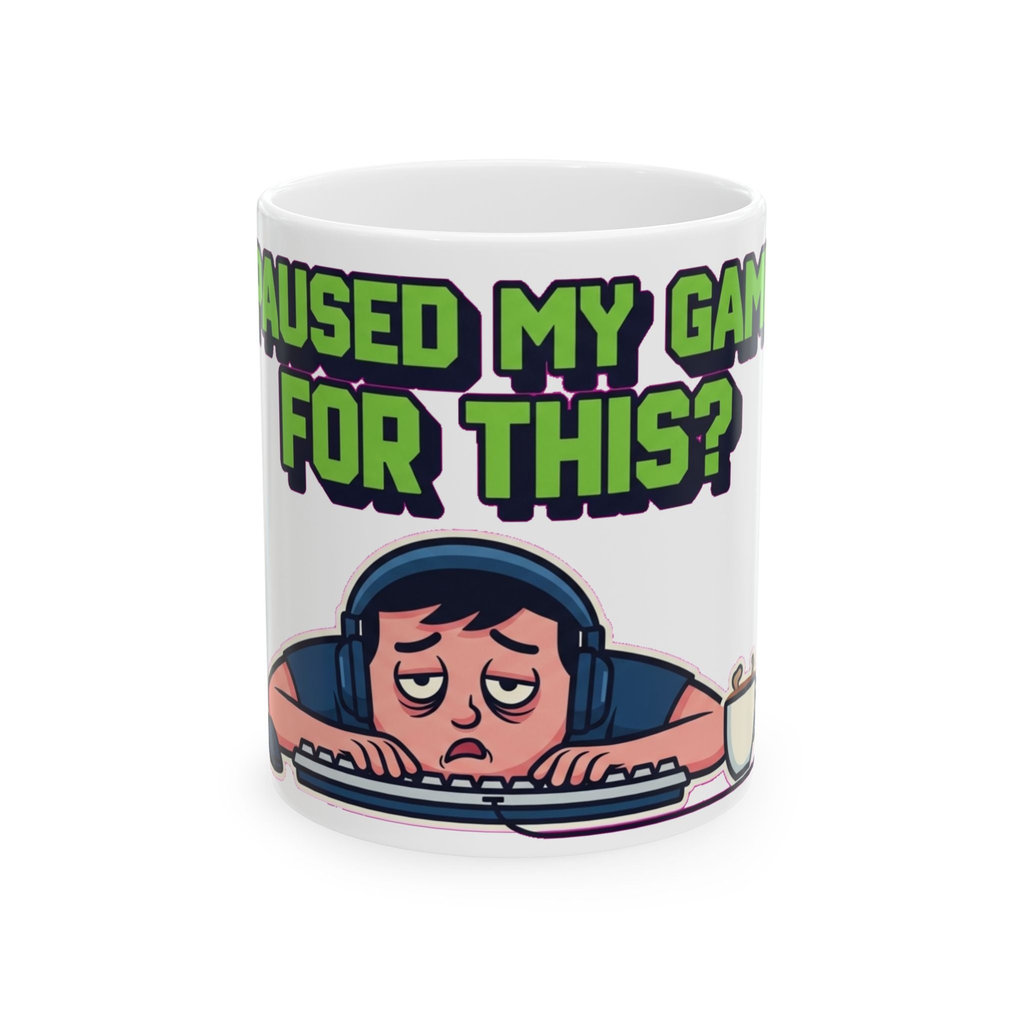 Tired Gamer Coffee Mug | Dead Inside Gaming Humor Cup | PC Gamer Gift