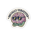 Grumpy Brain Die-Cut Sticker | Mental Health Dark Humor Introvert Decal