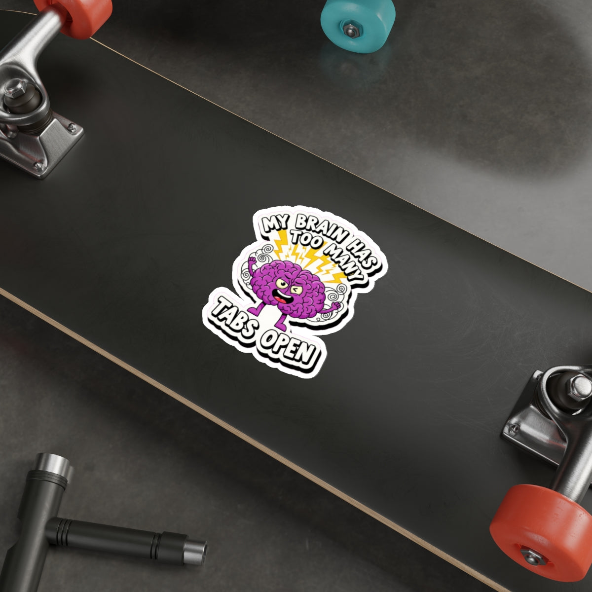 Frazzled Brain ADHD Sticker | Neurodiversity Humor Die-Cut Decal