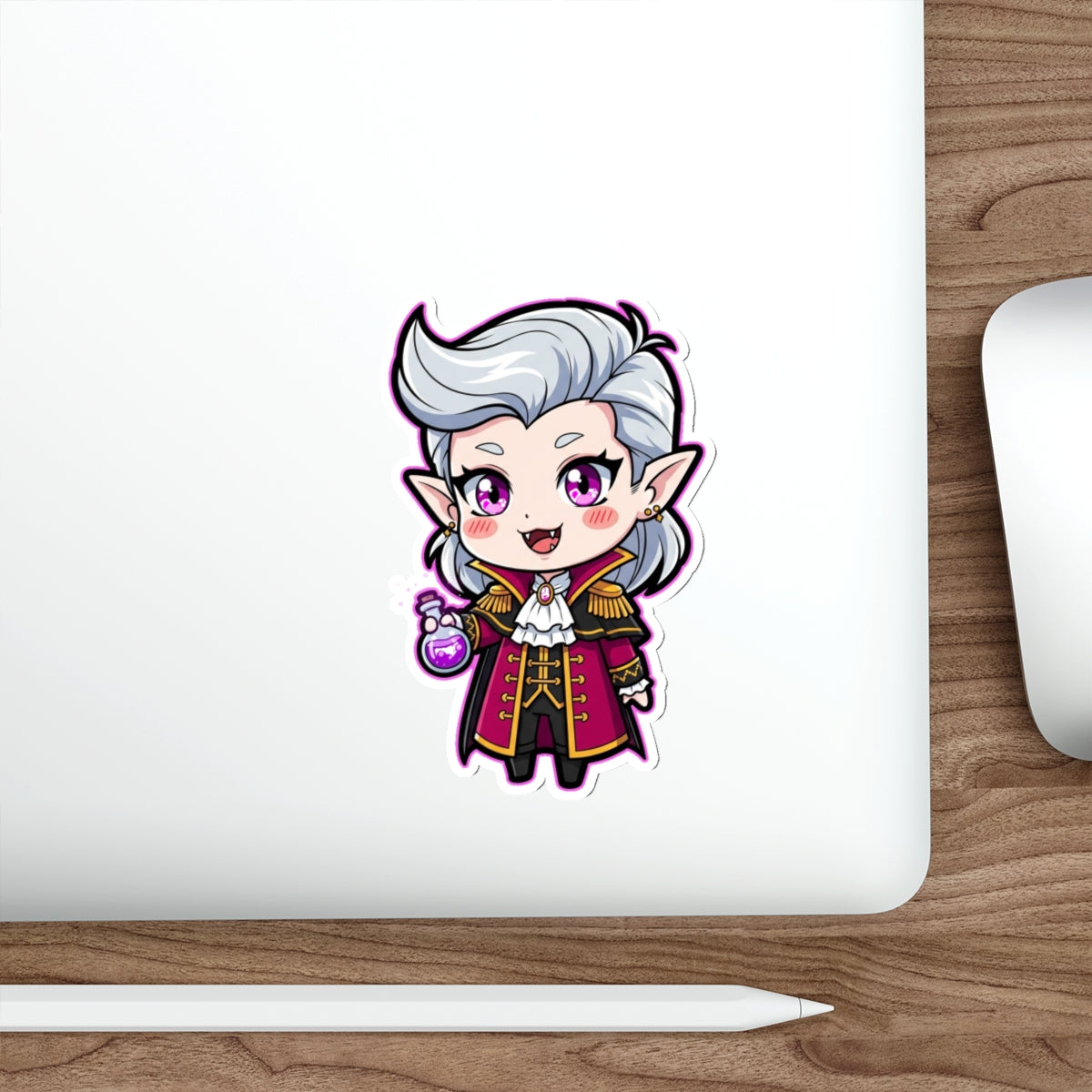 Goth Vampire Chibi Die-Cut Sticker | BG3 Fan Art | Gothic Fantasy