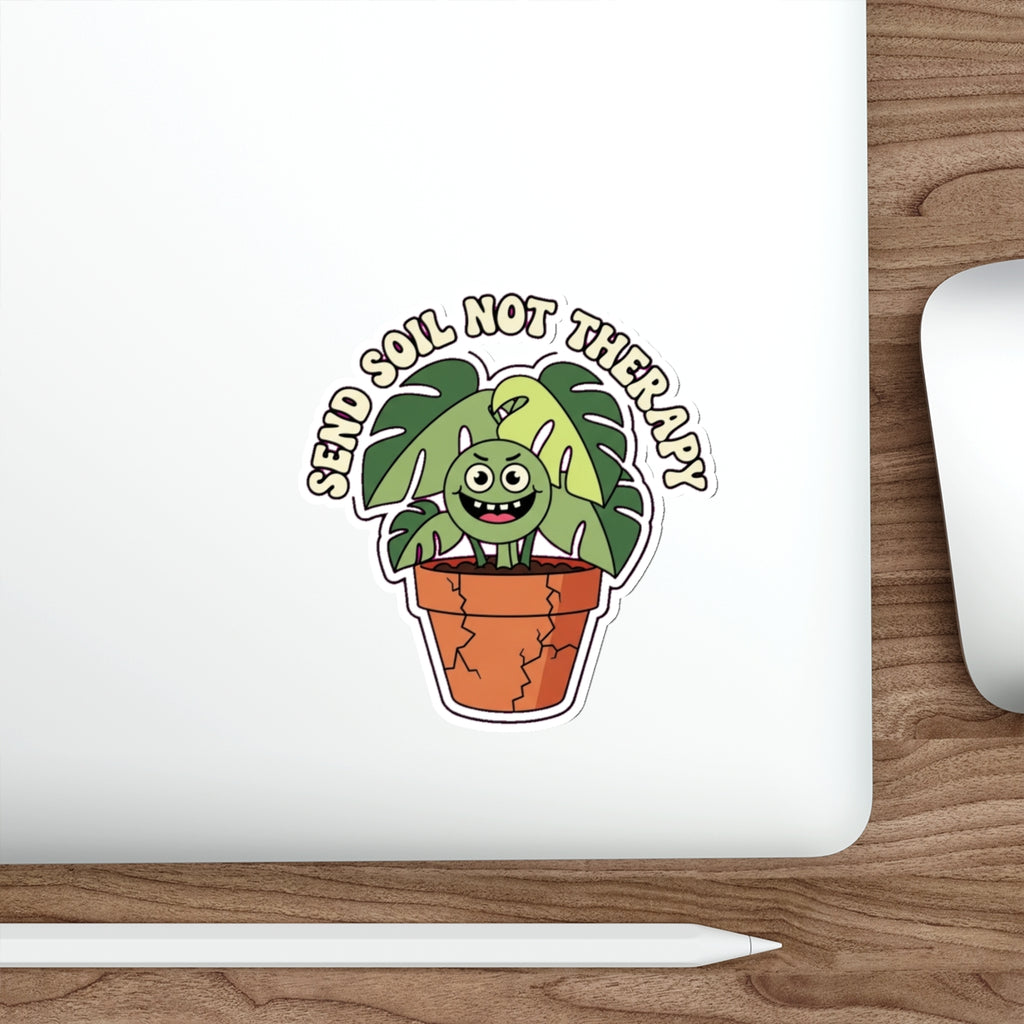 Funny Plant Mom Sticker | Dark Humor Monstera Die-Cut | Plant Lover Gift