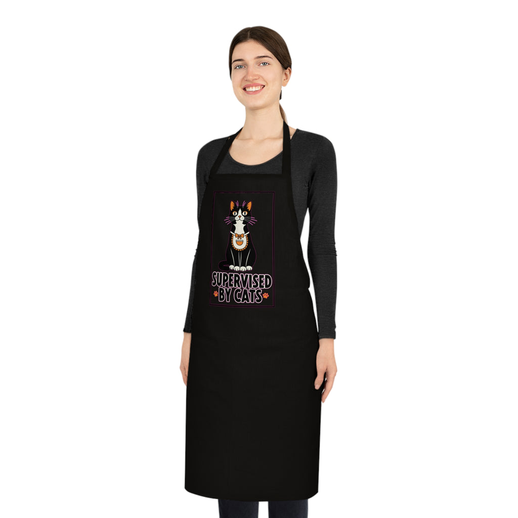Funny Cat Lady Apron - Retro Black Cat Kitchen Gift for Cat Moms