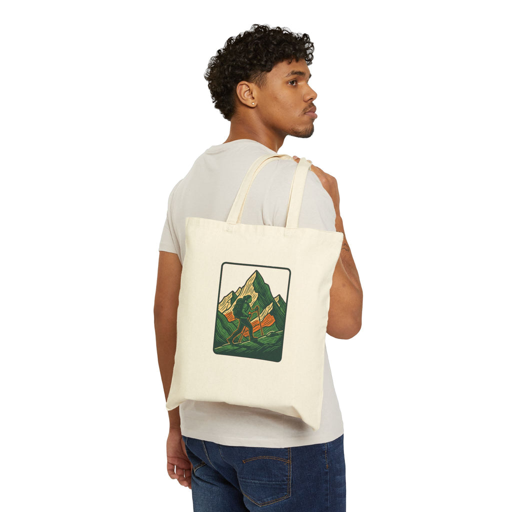 Hiking Tote Bag Women | Bold Vintage Woodcut Adventure Bag | Trail Life