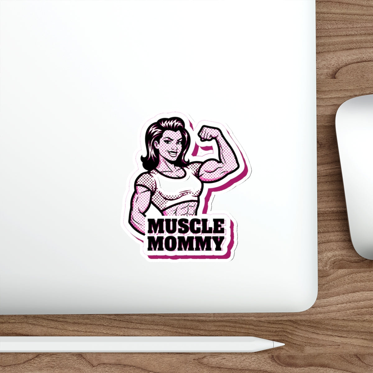 Muscle Mommy Gym Rat Die-Cut Sticker | Retro Pop Art Fitness Sticker