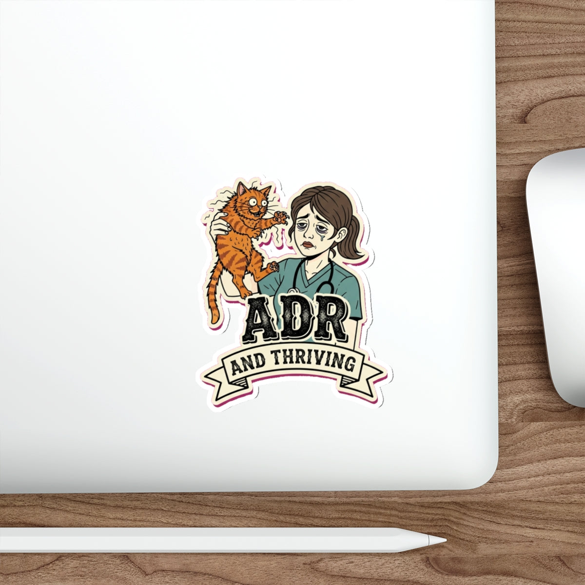 Exhausted Vet Tech Sticker | Dark Humor Veterinary Assistant Gift
