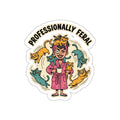 Crazy Cat Lady Sticker | Retro Funny Cat Mom Vinyl Decal for Laptop