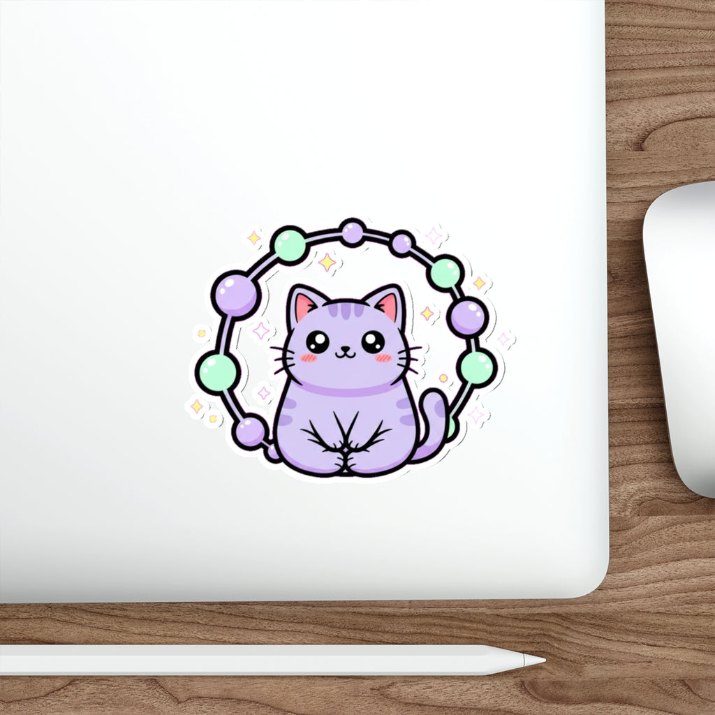 Serotonin Booster Cat Mom Die-Cut Sticker | Funny Mental Health Kawaii Cat
