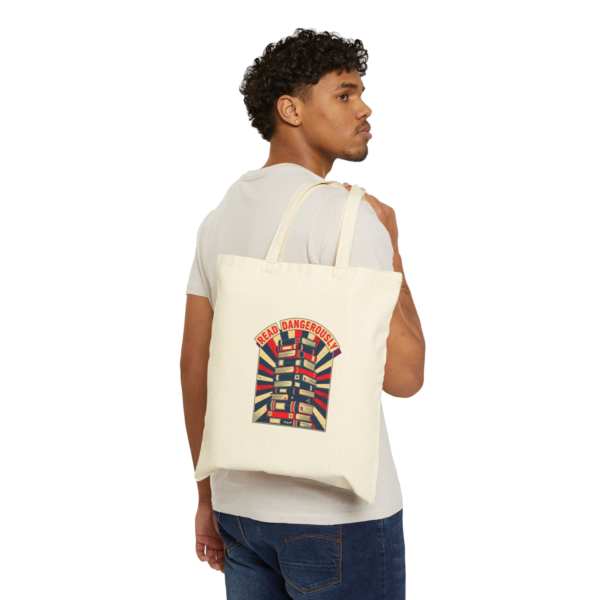 Banned Books Librarian Tote Bag | Vintage Propaganda Style Book Lover Canvas Bag