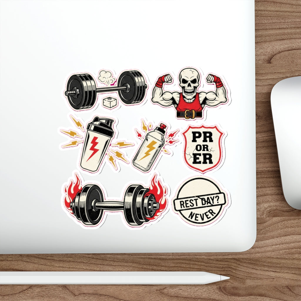 Gym Rat Fitness Sticker Pack | Weightlifting CrossFit Bold Vintage Design