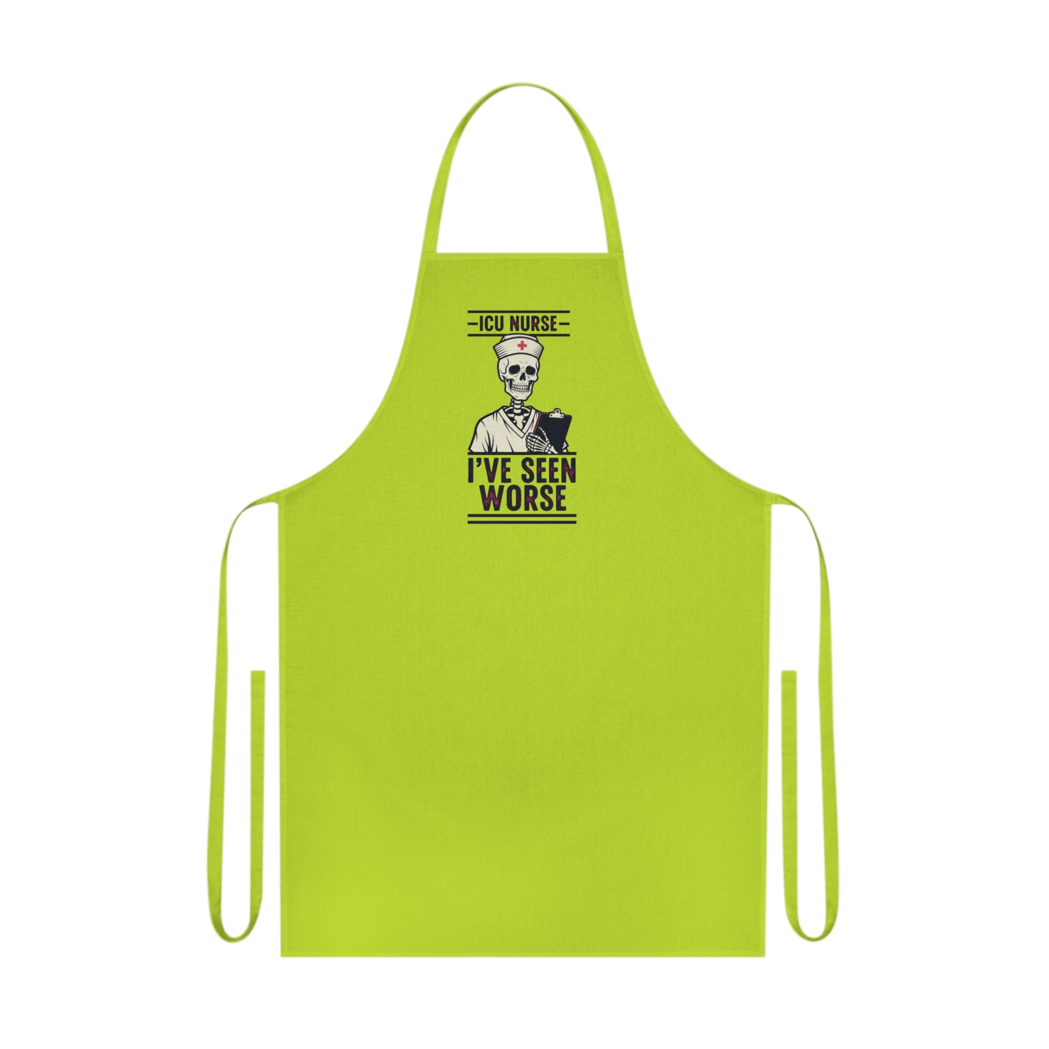 ICU Nurse Dark Humor Apron | Skeleton Nurse Funny Gift for Critical Care