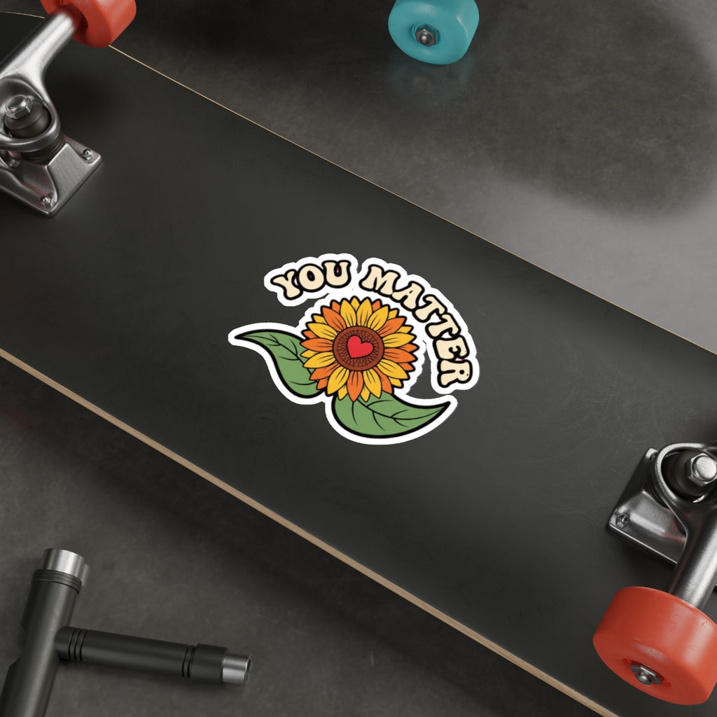 Mental Health Awareness Sticker | Retro Sunflower You Matter Decal