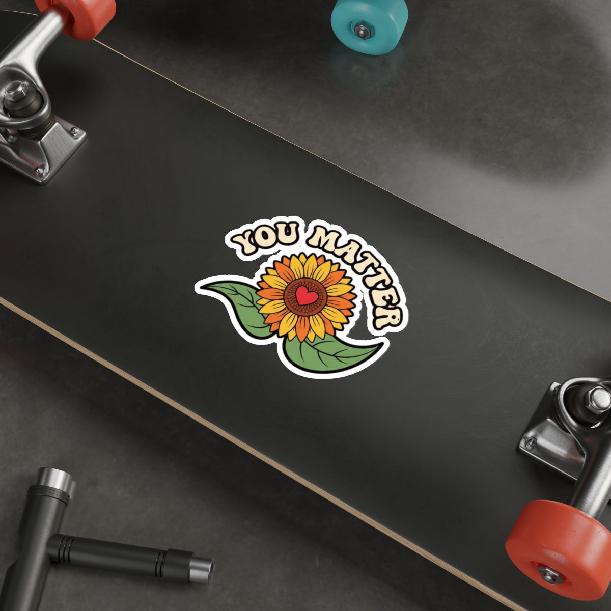 Mental Health Awareness Sticker | Retro Sunflower You Matter Decal