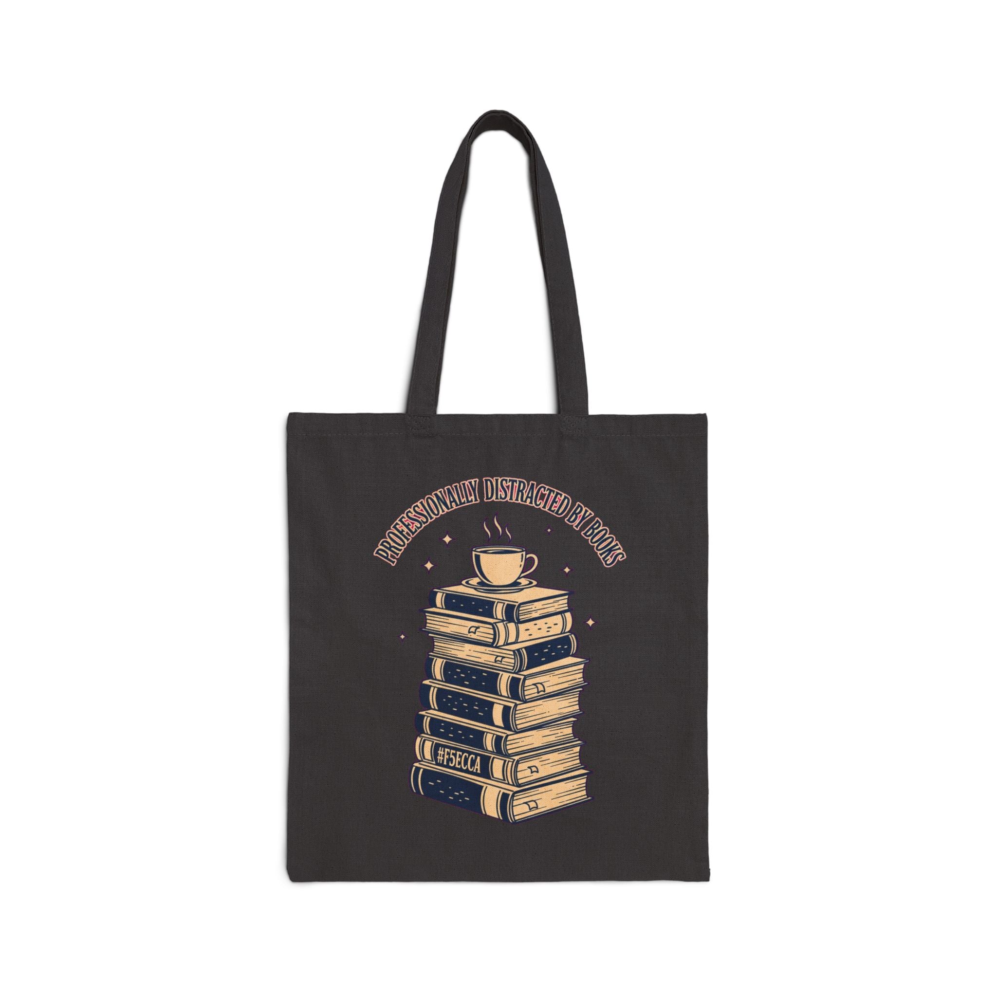 Book Lover Tote Bag | Retro Bookworm Reader Bag with Coffee Cup Design