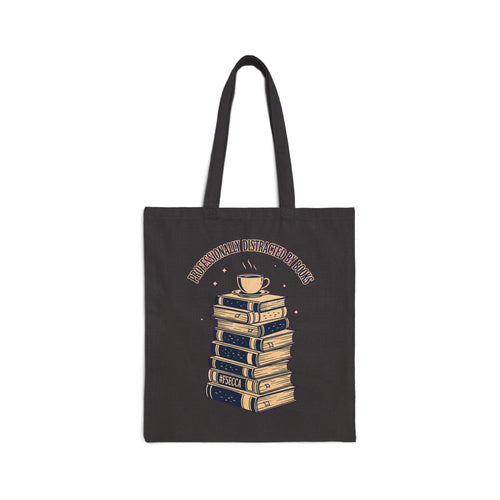 Book Lover Tote Bag | Retro Bookworm Reader Bag with Coffee Cup Design