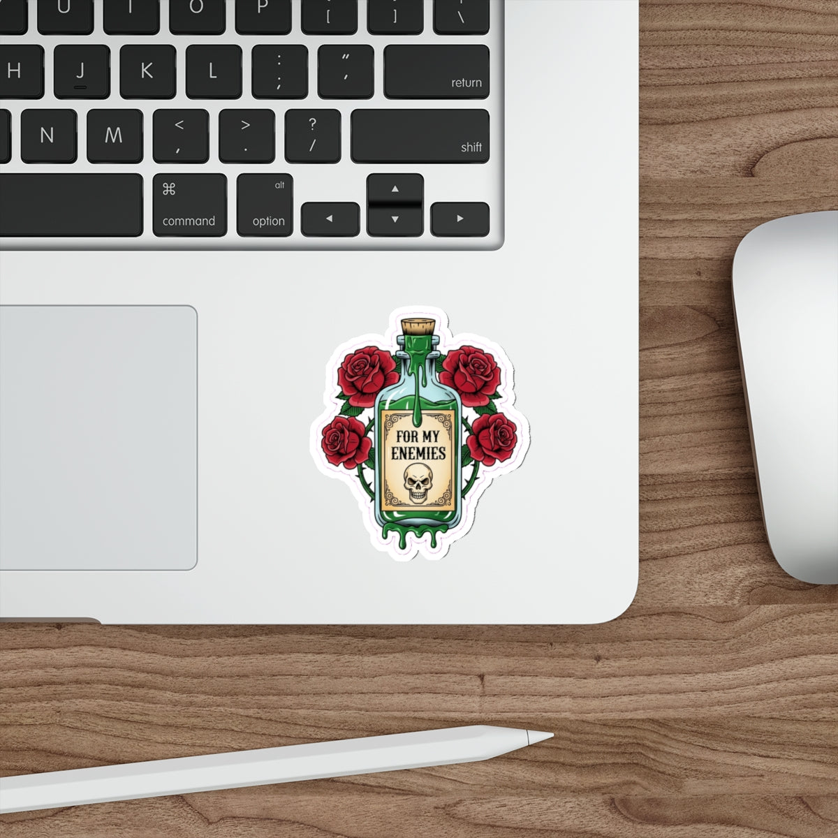 True Crime Junkie Sticker | Poison Bottle 'For My Enemies' Die-Cut Decal
