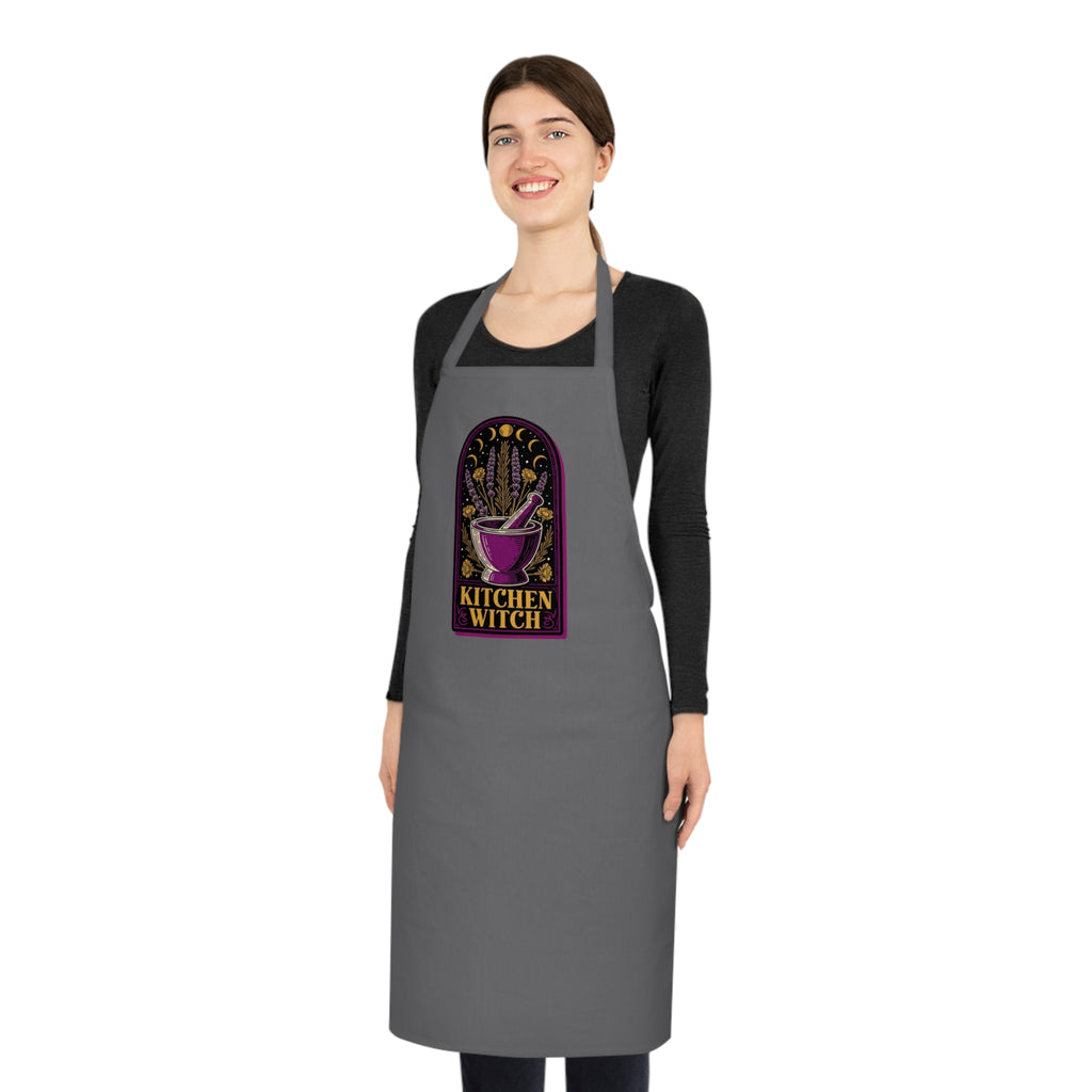 Witchy Baker Cotton Apron | Kitchen Witch Gift | Cauldron Baking Apron
