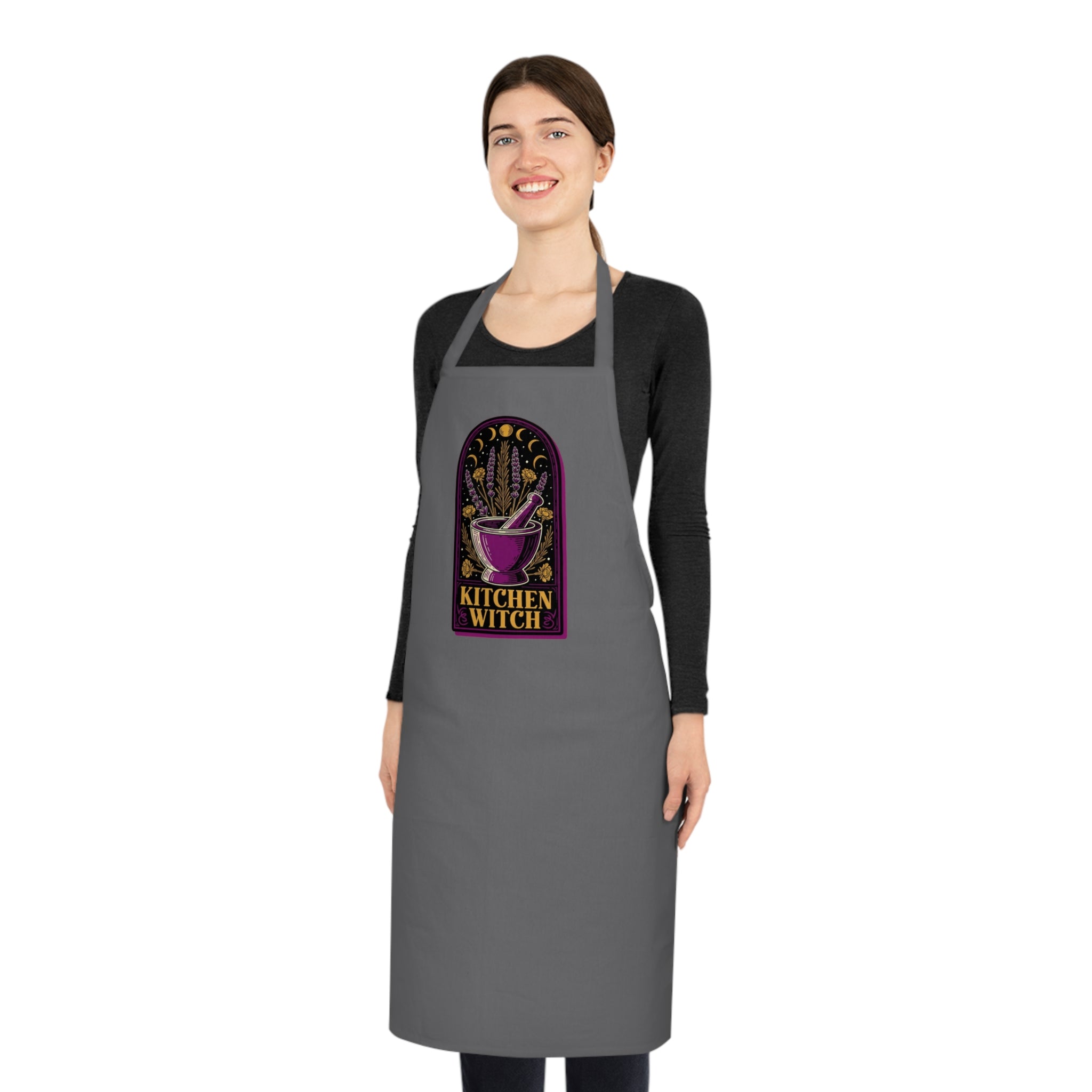 Witchy Baker Cotton Apron | Kitchen Witch Gift | Cauldron Baking Apron