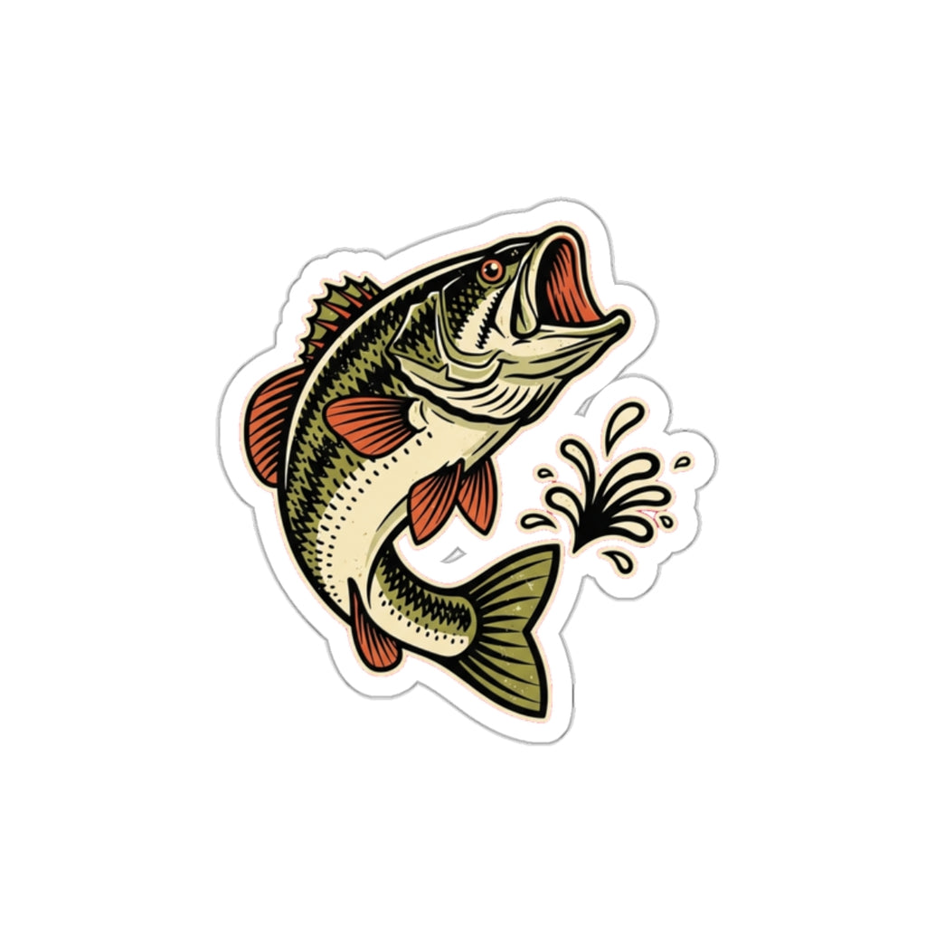 Bass Fishing Dad Sticker | Retro Largemouth Bass Vinyl Decal for Trucks