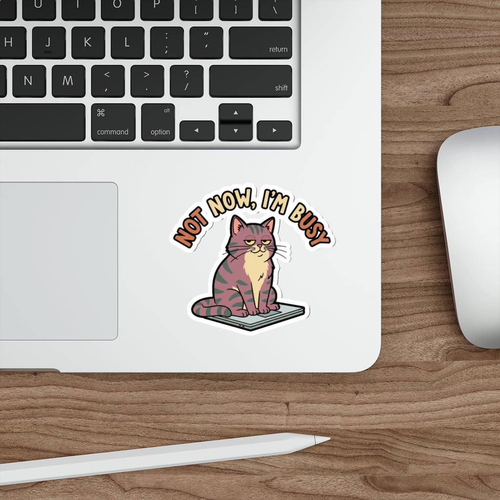 Sarcastic Cat Mom Sticker | Funny Laptop Decal | Retro Cat Lady Vinyl Sticker