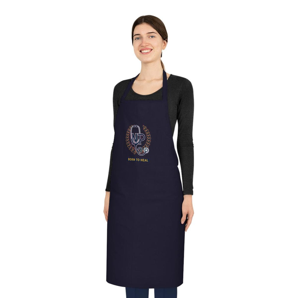NP Nurse Practitioner Pride Cotton Apron - Bold Stethoscope Monogram Gift