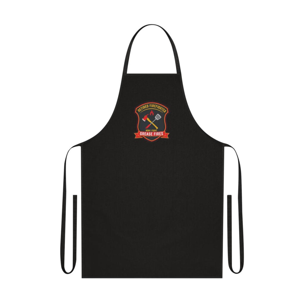 Retired Firefighter BBQ Dad Apron - Funny Fire Department Grill Master Gift