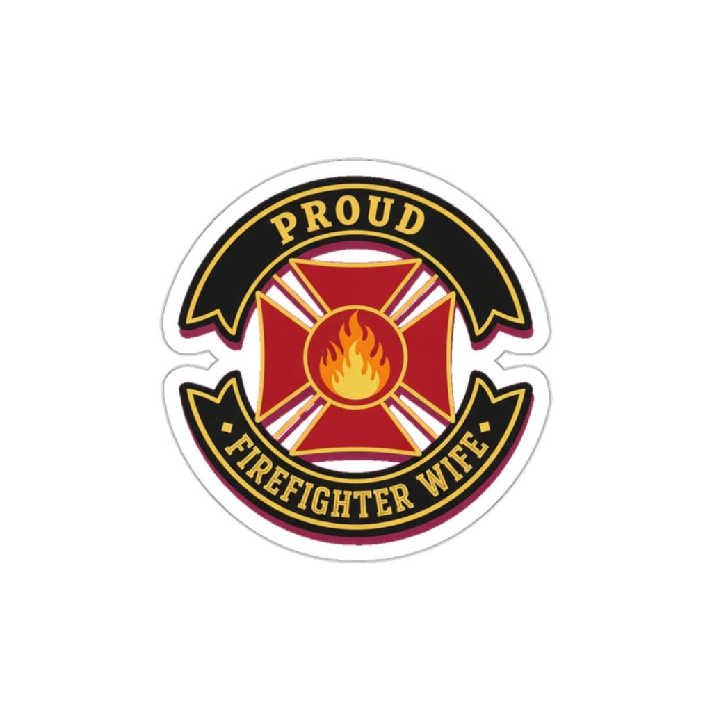 Firefighter Wife Pride Maltese Cross Die-Cut Sticker | Fire Wife Badge
