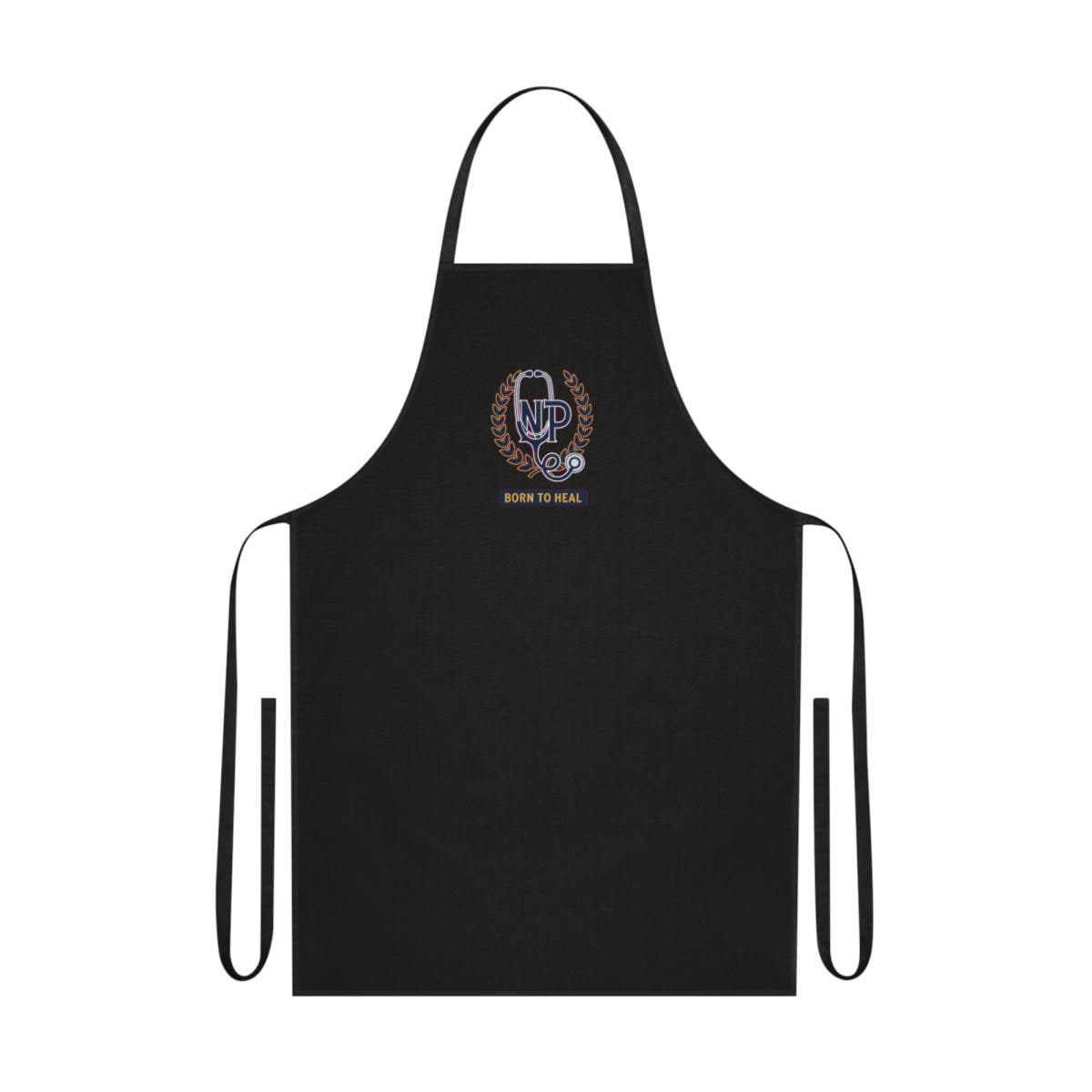 NP Nurse Practitioner Pride Cotton Apron - Bold Stethoscope Monogram Gift