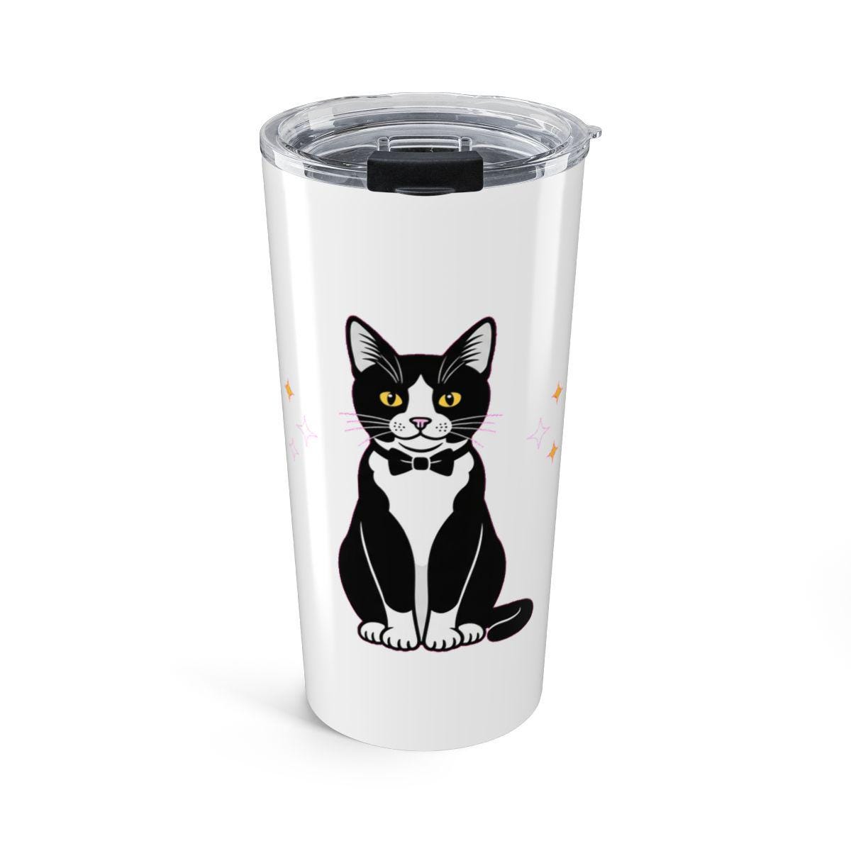 Dapper Tuxedo Cat Tumbler - Black & White Cat Lover Gift