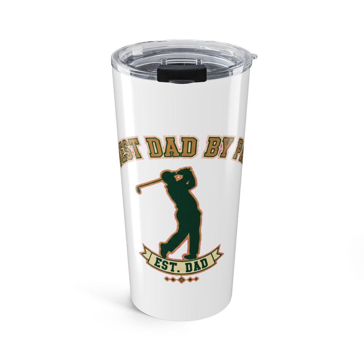 Golf Dad Tumbler - Vintage Golfer Silhouette Insulated Cup Gift